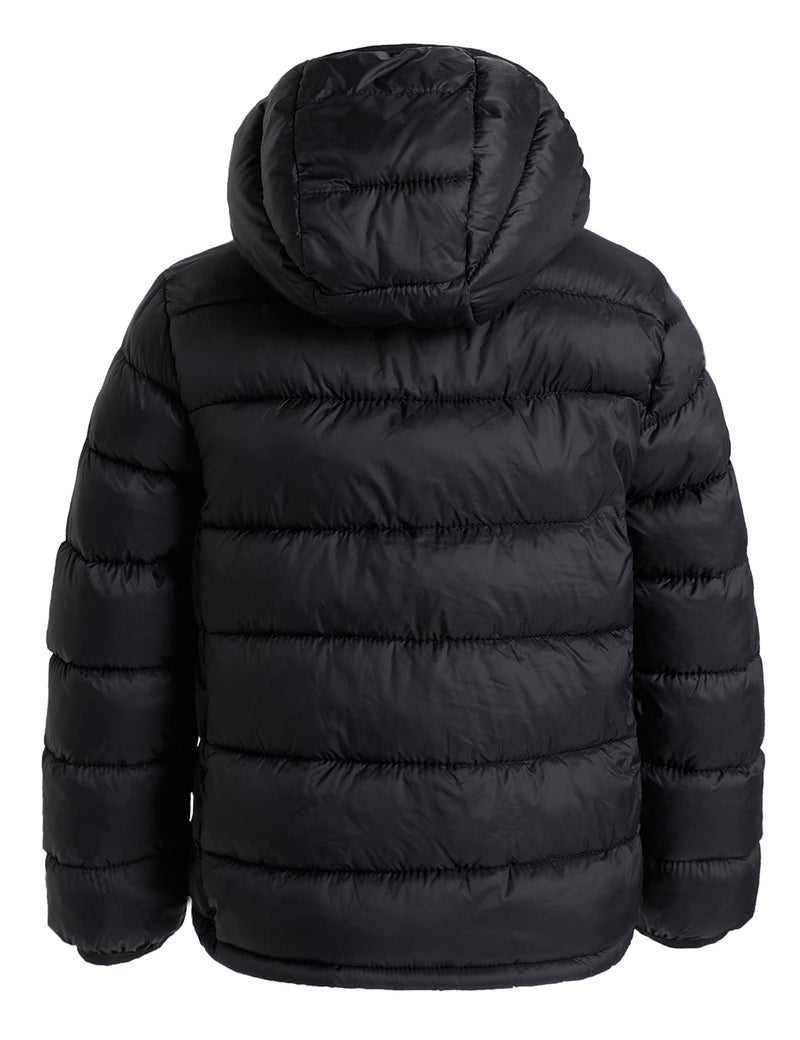 CECORC Winter Outwear Coats for Kids with Hoods (Padded) Light Puffer Jacket for Outdoor, Black, M (8) - Image 2